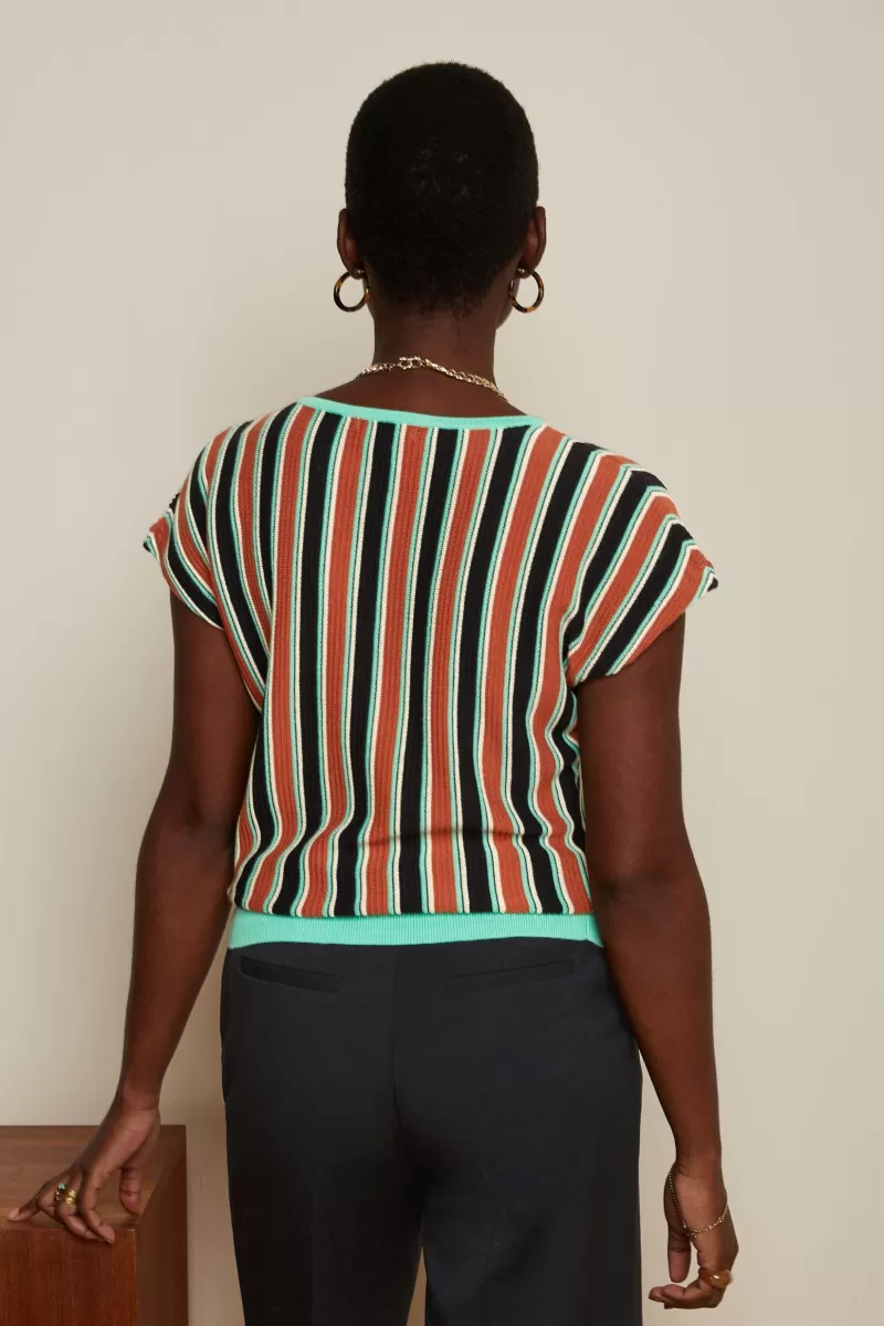 Women King Louie Tops & Shirts>Ann Top Carnillo Stripe