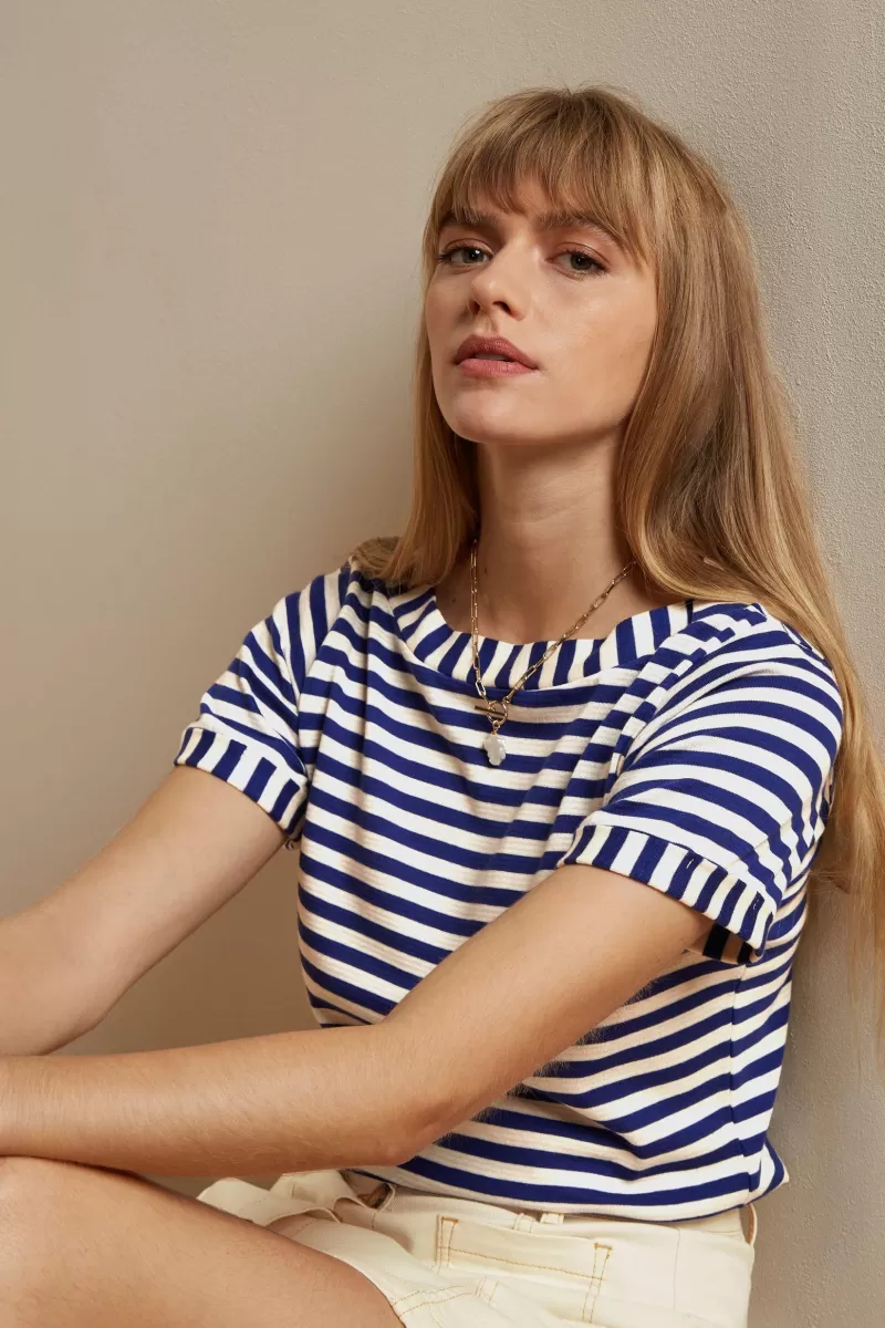 Women King Louie Tops & Shirts>Boatneck Top Chopito Stripe