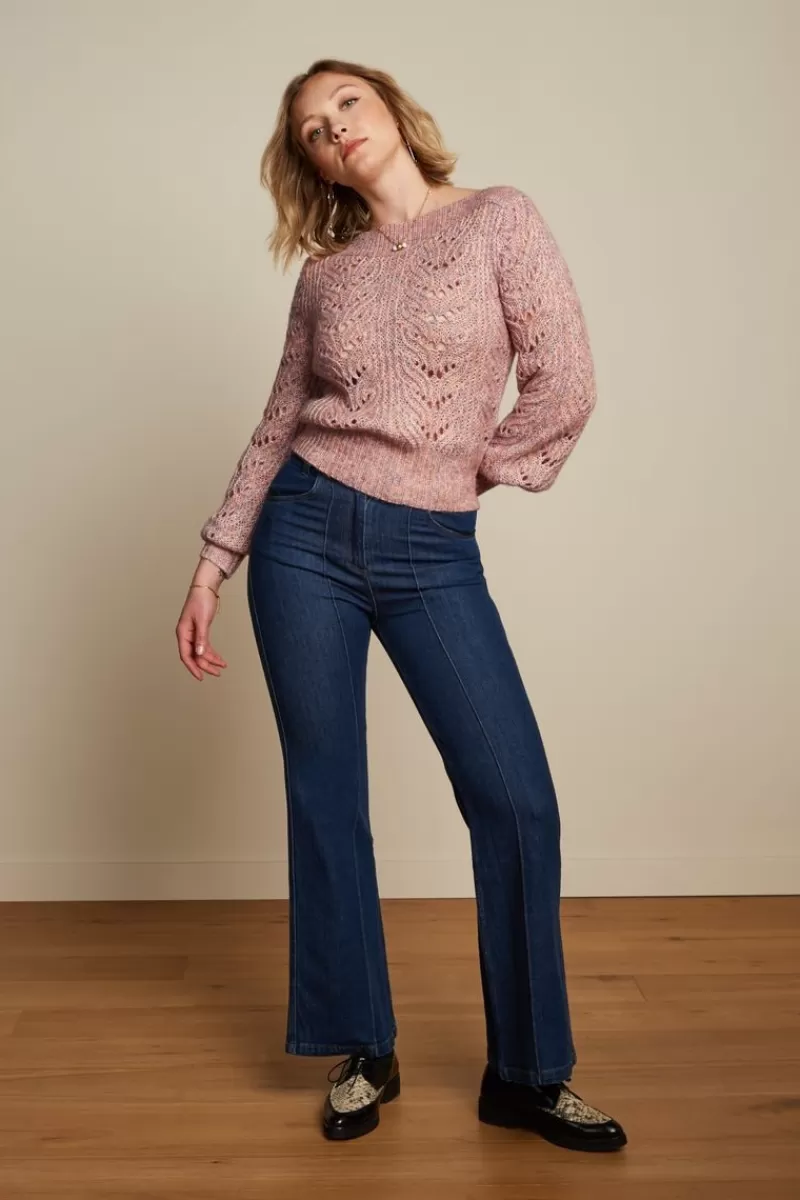 Women King Louie Trousers>Ella Pintuck Pants Golden Denim