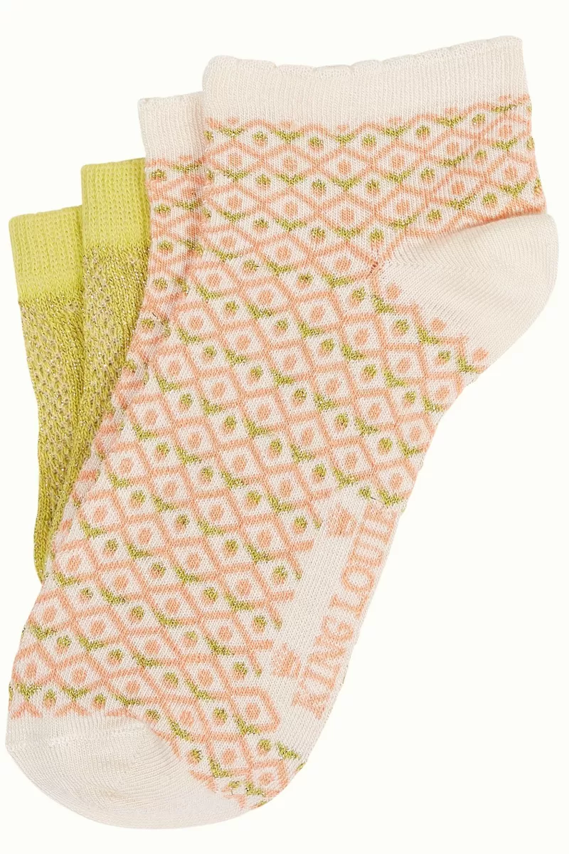 Women King Louie Vintage Accessories>Half Sock 2-Pack Diamond