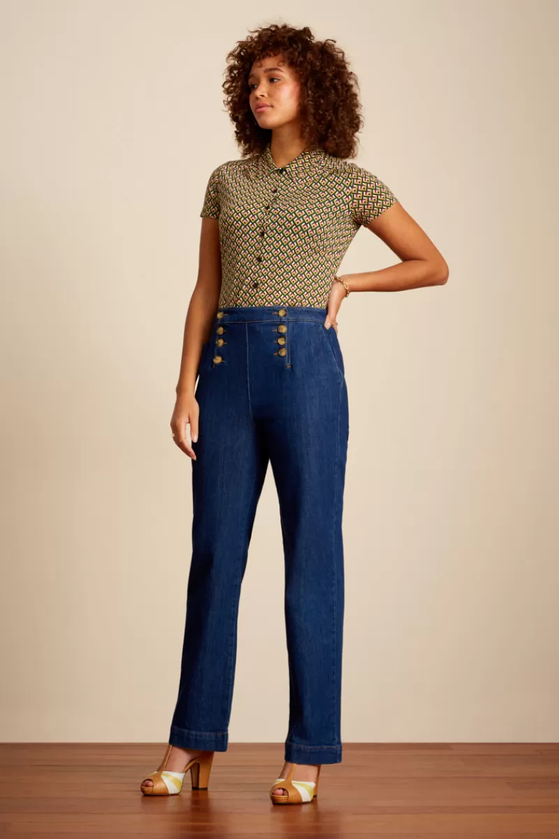 Women King Louie Trousers>Lara Sailor Pants Golden Denim