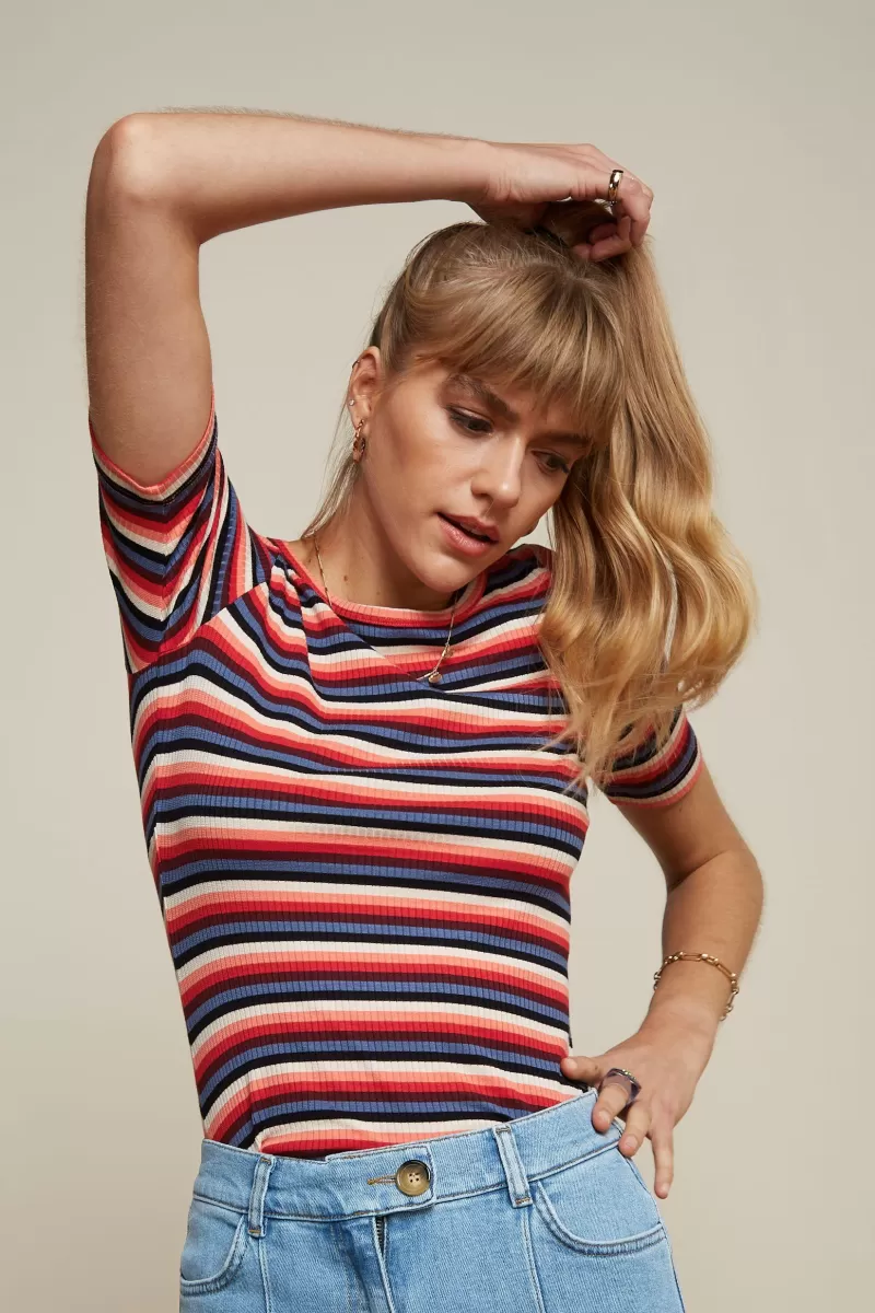 Women King Louie Tops & Shirts>Lily Top Ocra Stripe