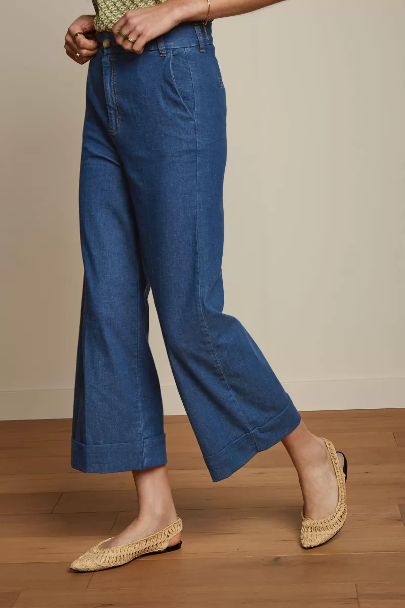 Women King Louie Trousers>Lisa Culotte Chambray