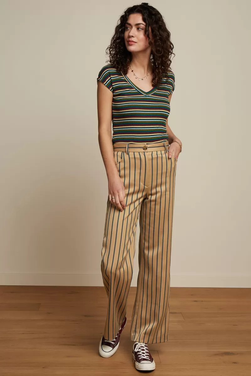 Women King Louie Trousers>Marcie Pants Cubano Stripe