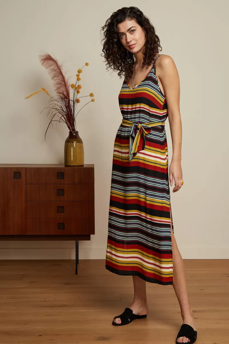 Women King Louie Dresses>Nadya Midi Dress Maxim Stripe