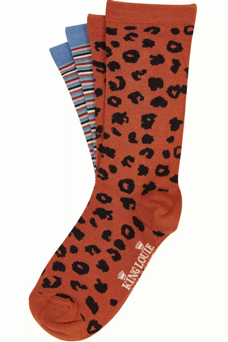 Women King Louie Vintage Accessories>Socks 2-Pack Brunelli Stripe