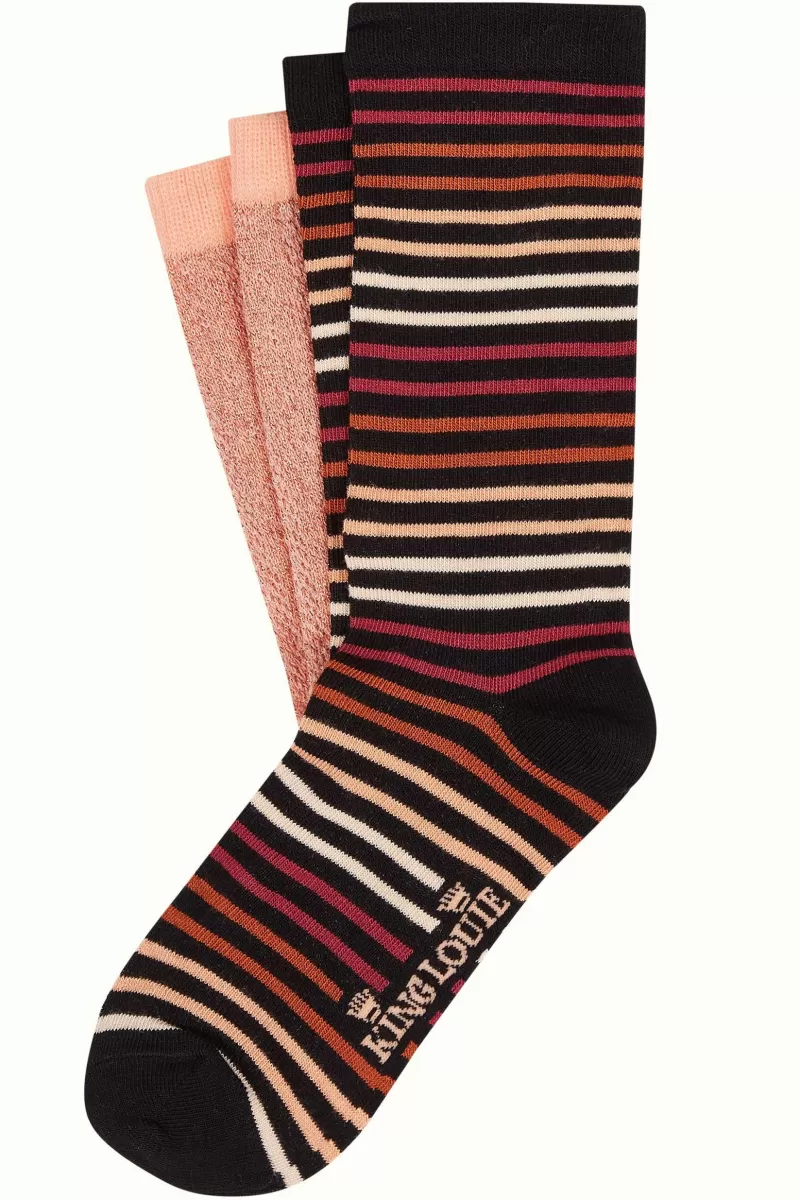 Women King Louie Vintage Accessories>Socks 2-Pack Mariani Stripe