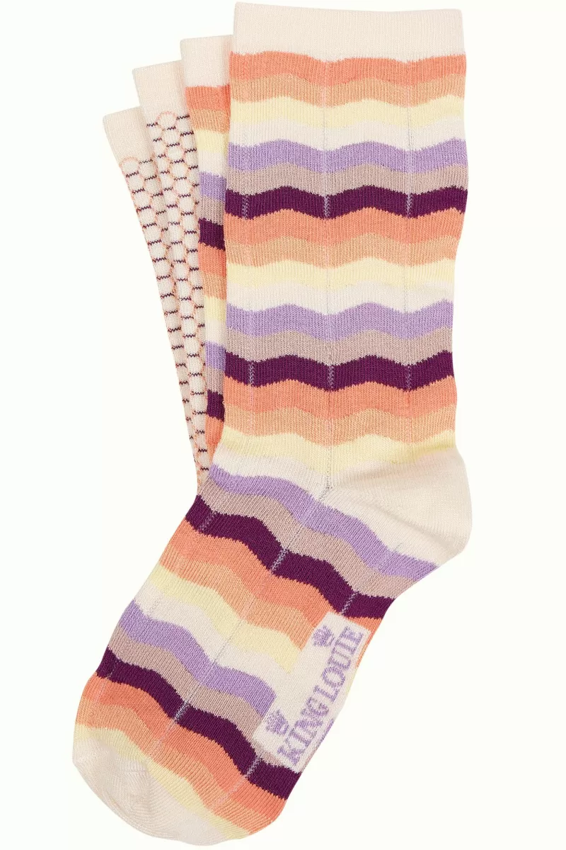 Women King Louie Vintage Accessories>Socks 2-Pack Sunset