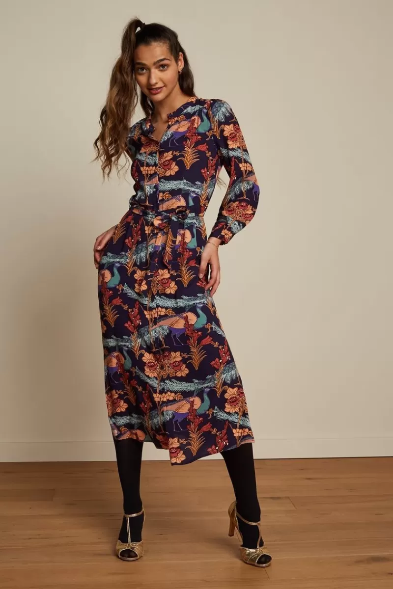 Women King Louie Dresses>Stella Midi Dress Manhattan